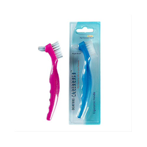 Plasdent 20040-A CareBrush Angled Standard Denture Brushes With Ergonomic Handle Assorted 12/Pk Plasdent 20040-A CareBrush Angled Standard Denture Brushes With Ergonomic Handle Assorted 12/Pk